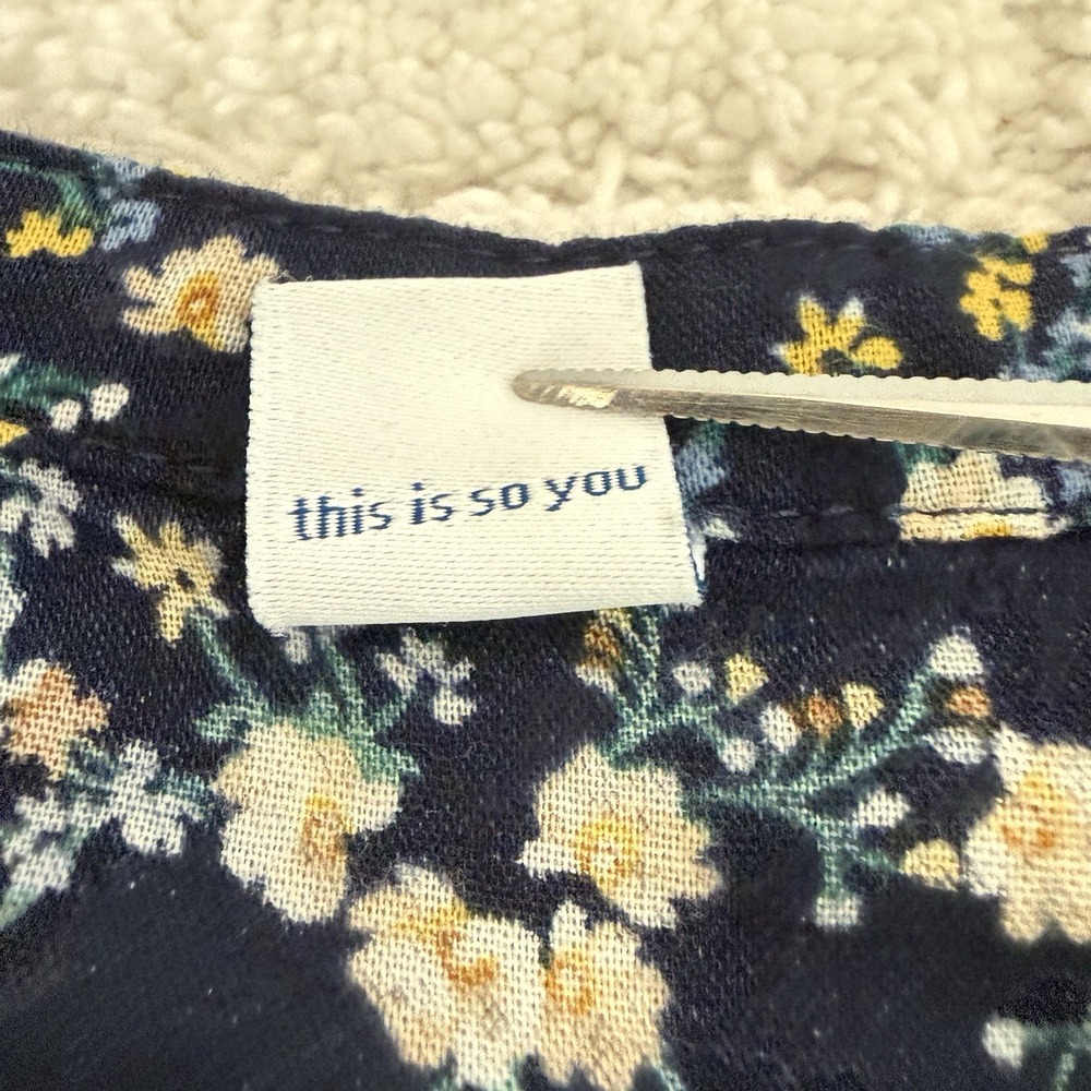 Old Navy Boho Floral Button Long Sleeve Top XL Feminine Cottagecore Timeless - Picture 7 of 14